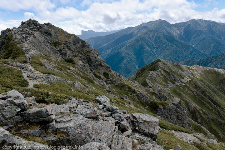 20240914 塩見岳・塩見岳西峰から東峰、荒川三山方面