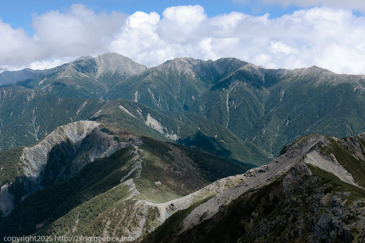 20240914 塩見岳・塩見岳西峰山頂から北方面