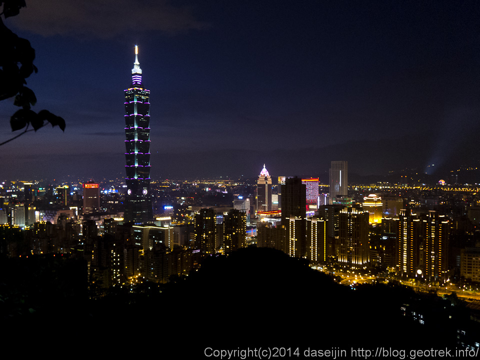 140913台湾、象山からの台北の夜景